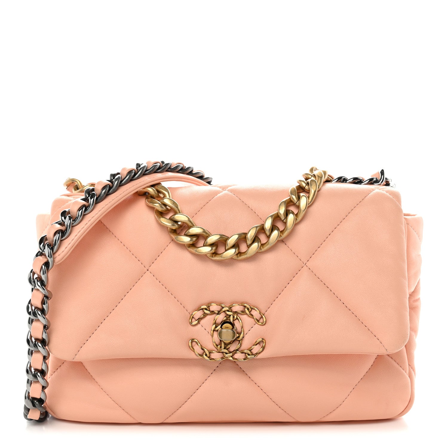 Chanel Goatskin Quilted Medium Chanel 19 Flap Light Pink 1 of 10