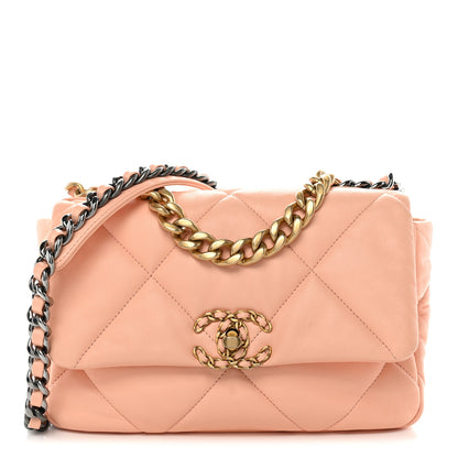 Chanel Goatskin Quilted Medium Chanel 19 Flap Light Pink 1 of 10