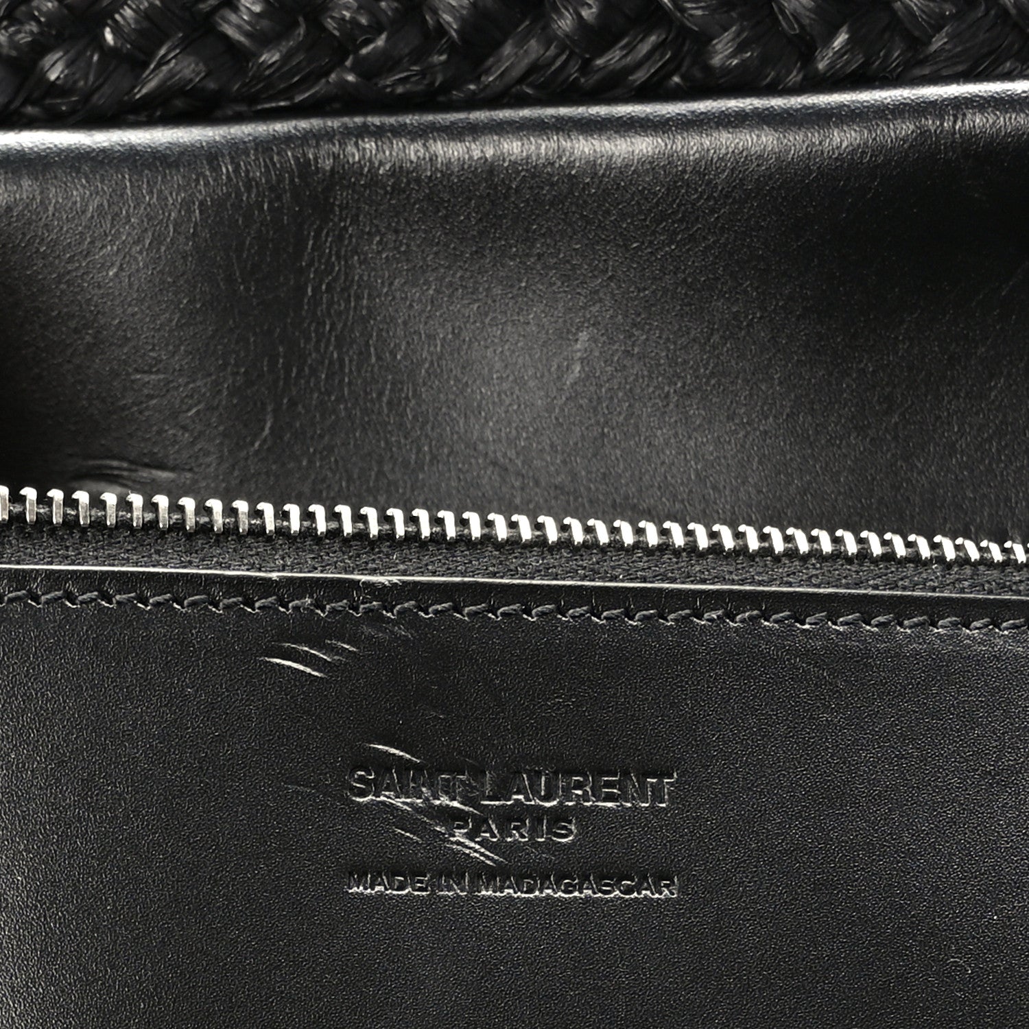Saint Laurent Raffia Medium Panier Bag Black 6 of 9