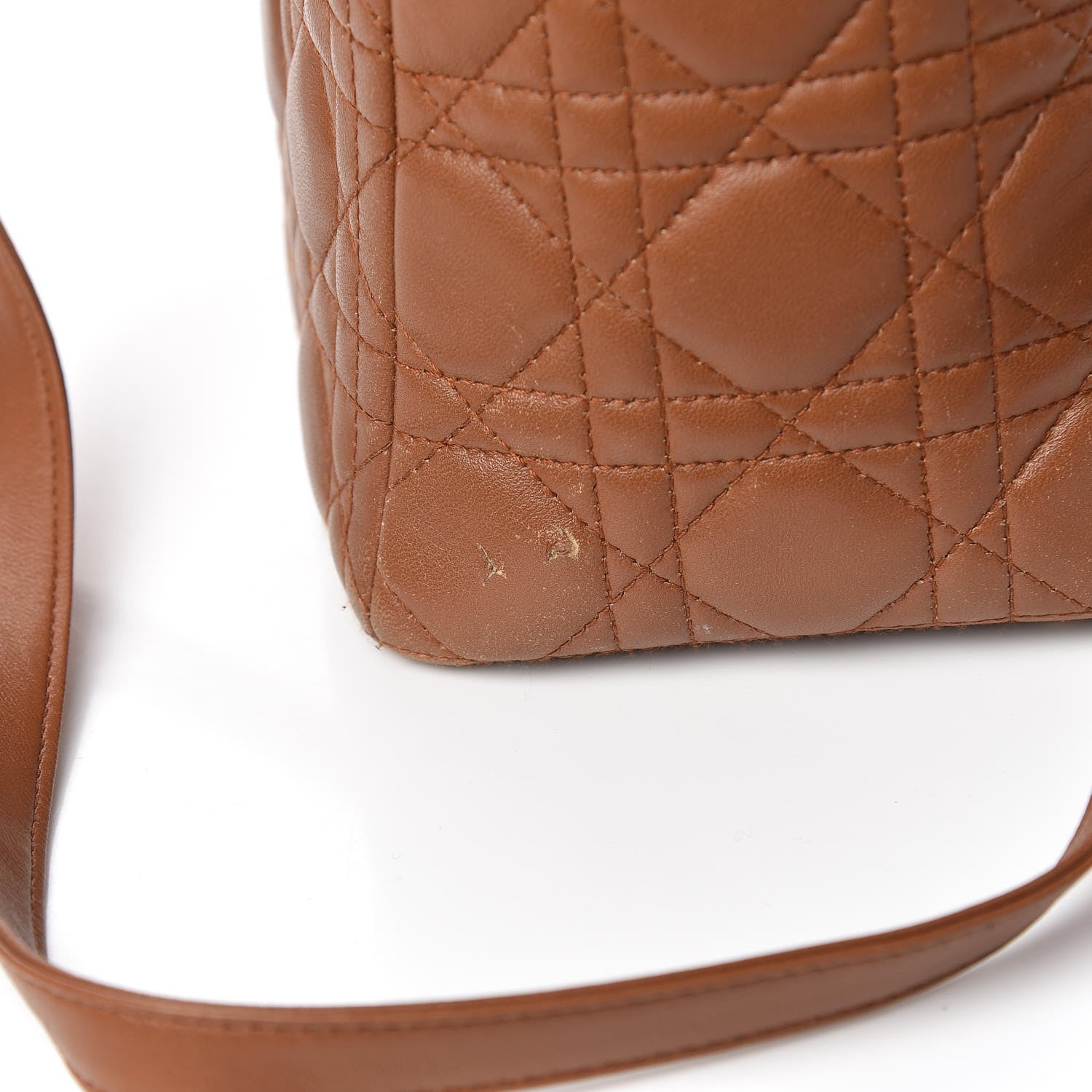 Christian Dior Lambskin Cannage Large Lady Dior Tan 19 of 33