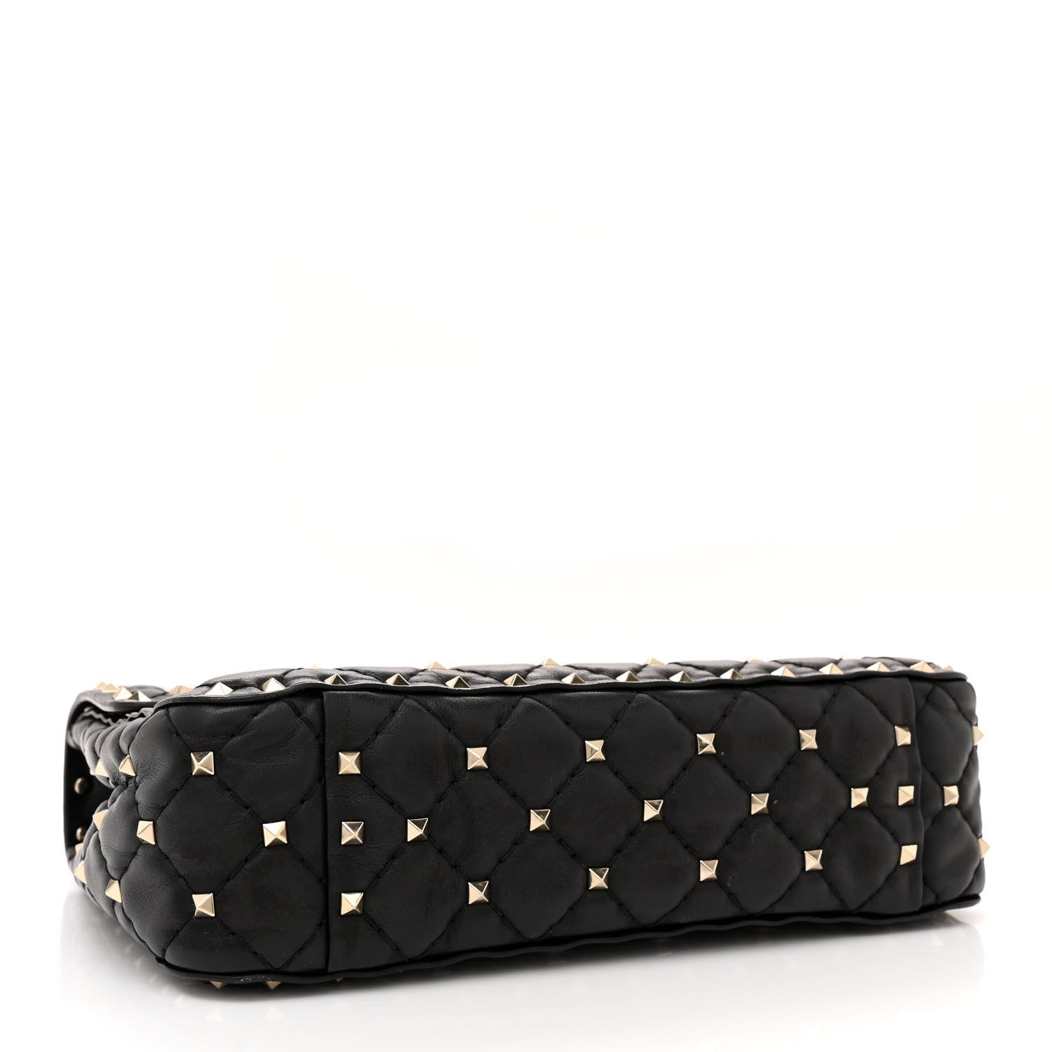 Valentino Garavani Lambskin VLTN Print Medium Rockstud Spike Shoulder Bag Black 4 of 11