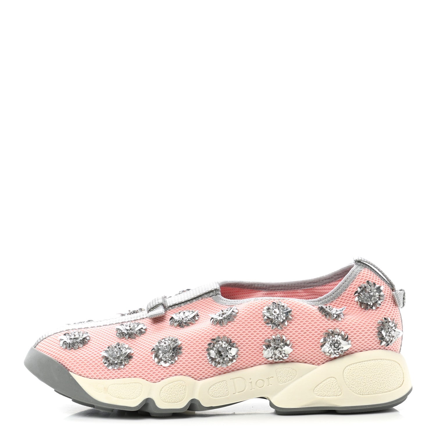 Christian Dior Technical Canvas Embellished Dior Fusion Sneakers 36.5 Pink Gray 1 of 8