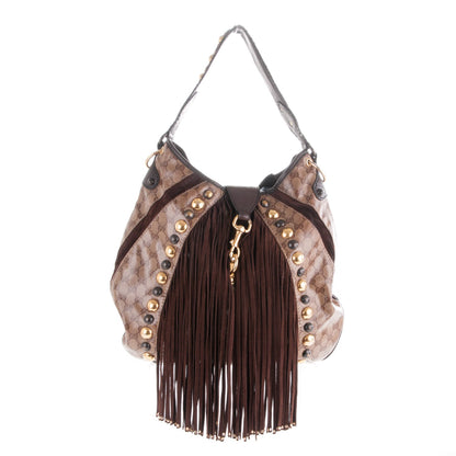 Gucci Crystal Monogram Fringe Babouska Hobo 1 of 7