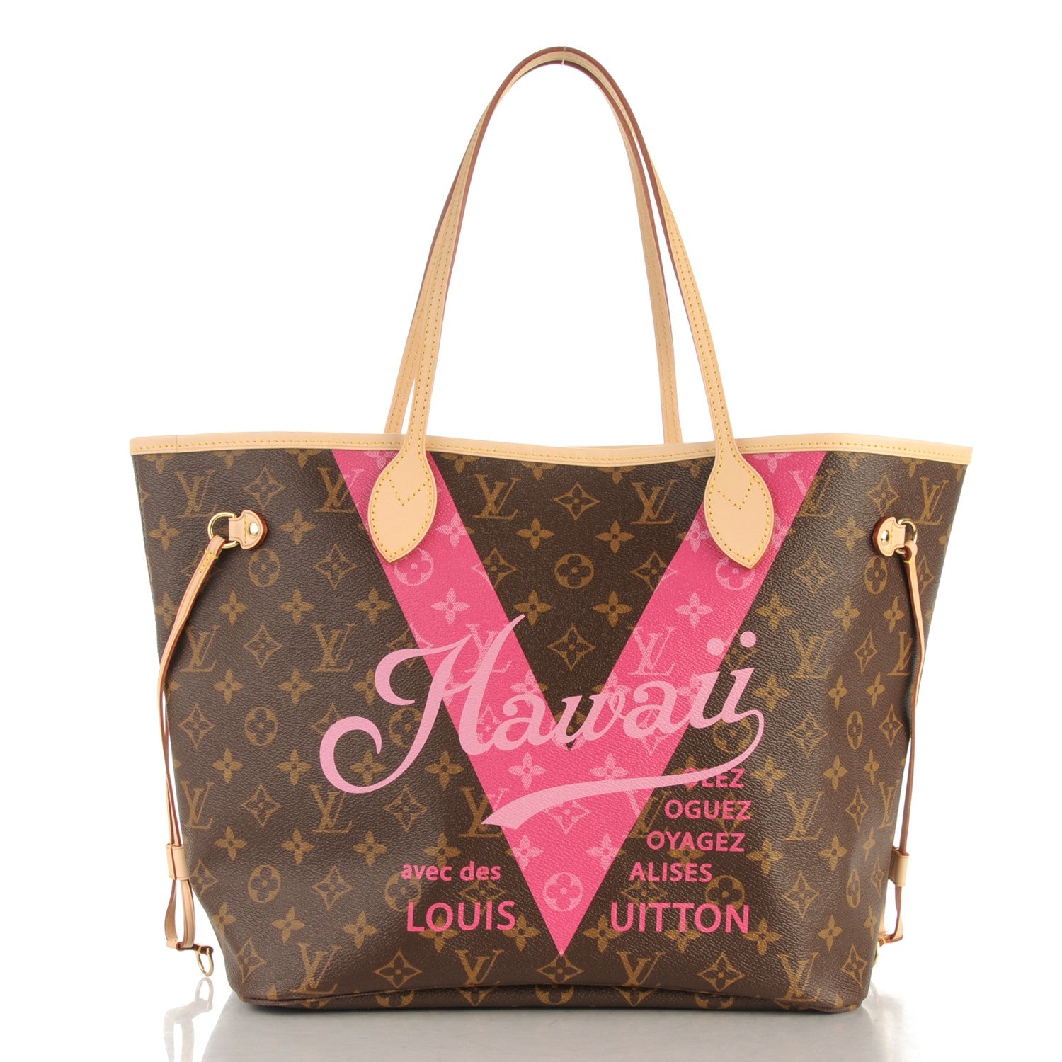 Louis Vuitton Monogram Hawaii V Neverfull MM Hot Pink 3 of 10