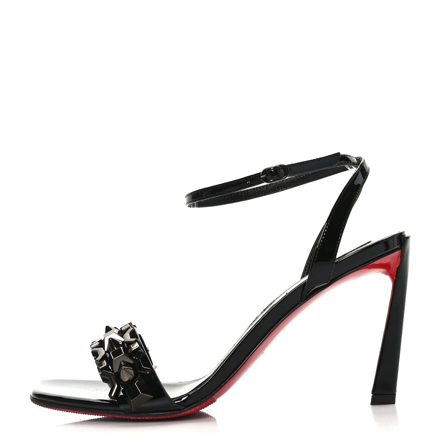 Christian Louboutin Patent Asteroispikes 85 Studded Sandals 38 Black 1 of 7