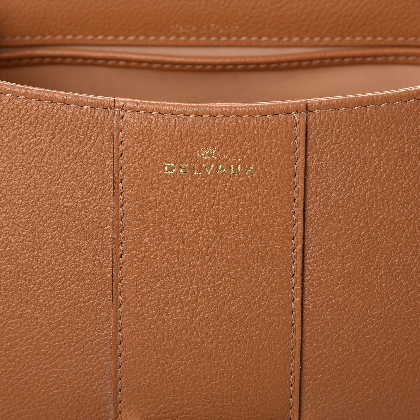 Grained Calfskin Mini Brillant Satchel Natural