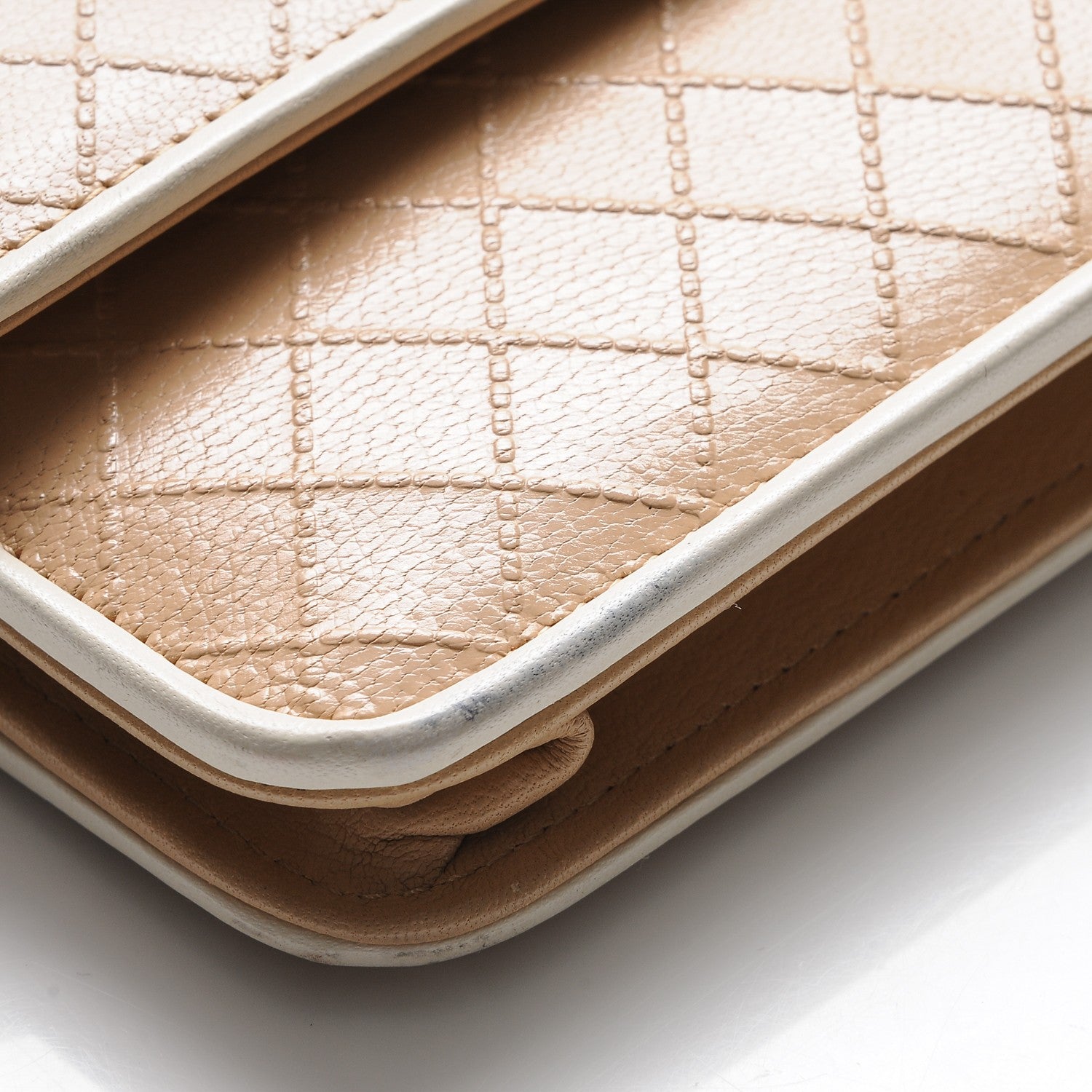 Chanel Calfskin Quilt Embossed CC Wallet On Chain WOC Beige 10 of 12