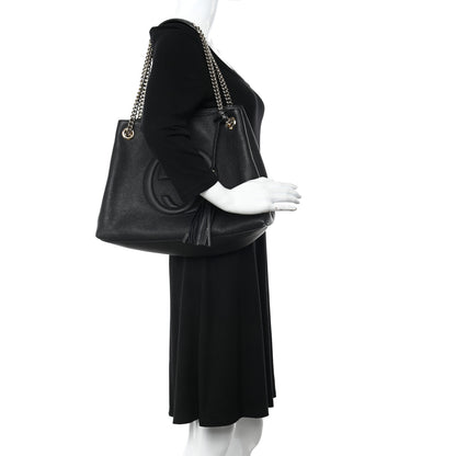 Gucci Pebbled Calfskin Medium Soho Chain Shoulder Bag Black 2 of 10
