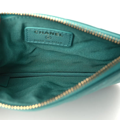 Chanel Caviar Chevron Quilted Small Cosmetic Case Green 5 of 8