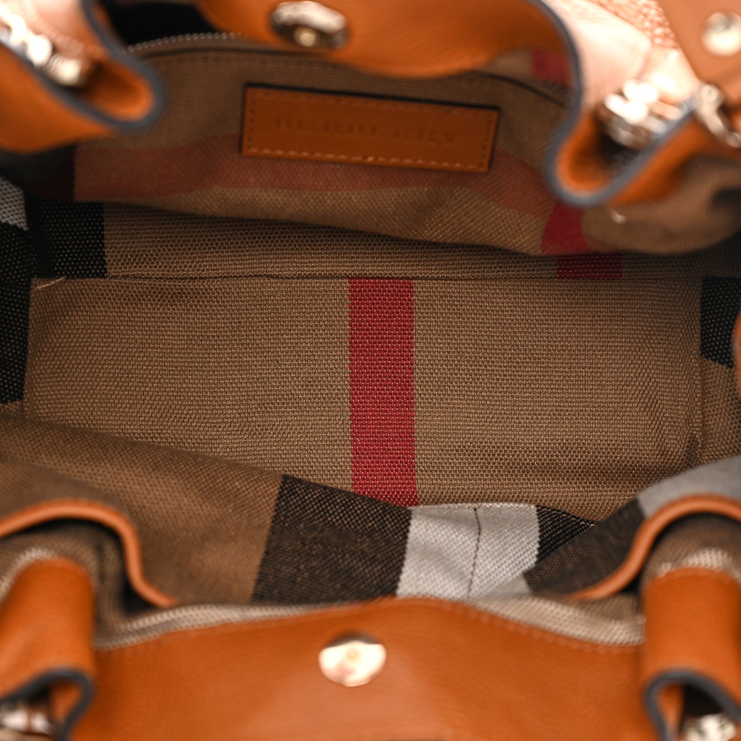 Grainy Calfskin House Check Small Maidstone Saddle Brown