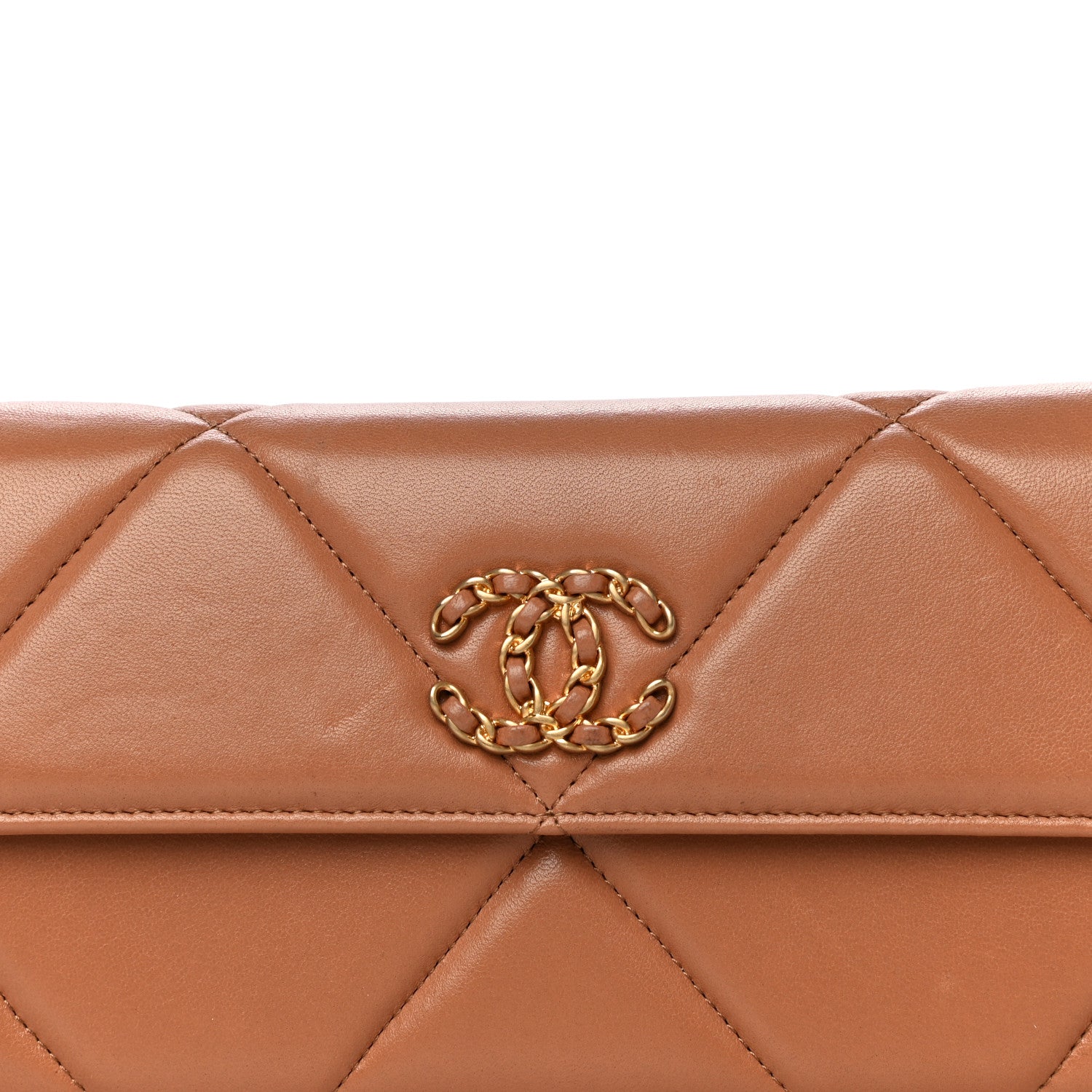 Chanel Lambskin Quilted Chanel 19 Flap Wallet Brown 9 of 21