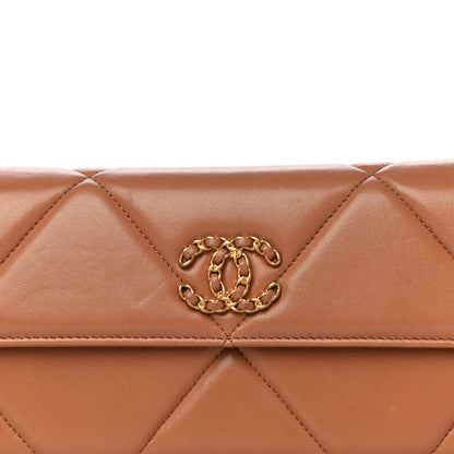 Chanel Lambskin Quilted Chanel 19 Flap Wallet Brown 9 of 21