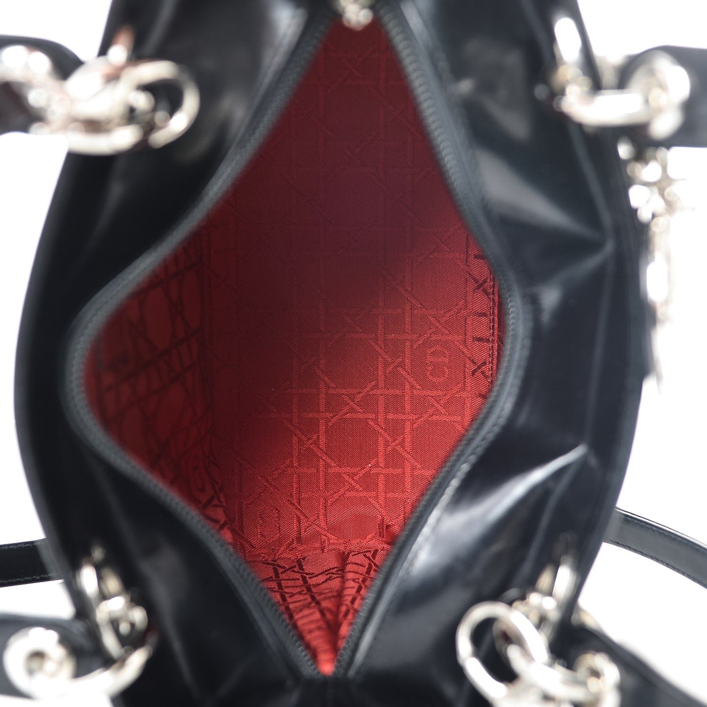 Patent Medium Lady Dior Black