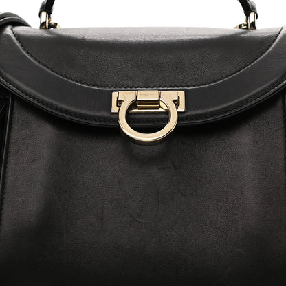Salvatore Ferragamo Calfskin Sofia Rainbow Top Handle Bag Black 7 of 11