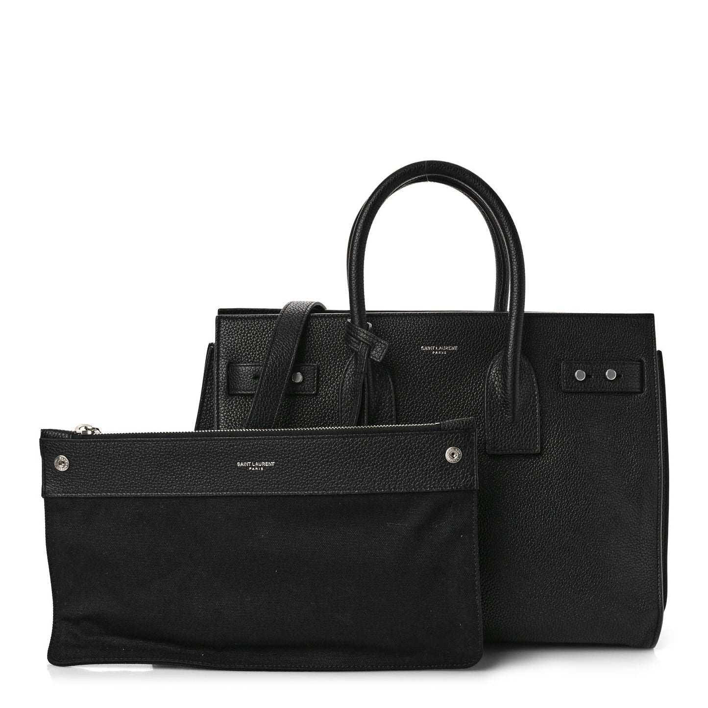 Grained Calfskin Small Supple Sac De Jour Black