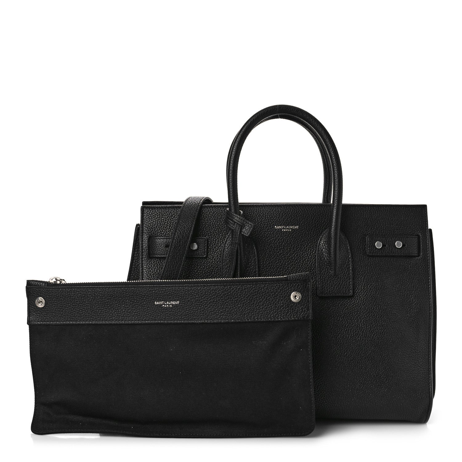 Saint Laurent Grained Calfskin Small Supple Sac De Jour Black 1 of 10