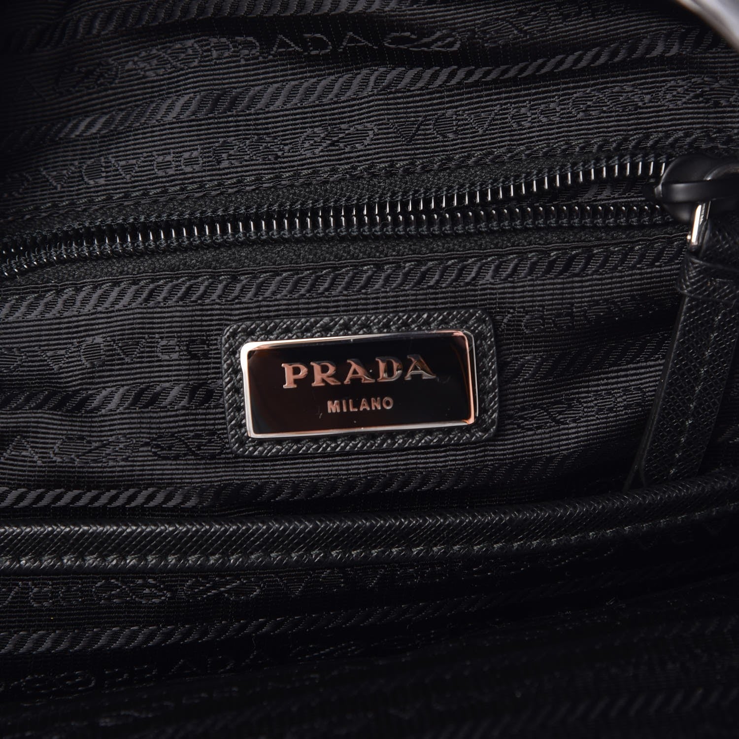 Prada Metallic Tessuto Nylon Saffiano Sling Backpack Silver 6 of 8