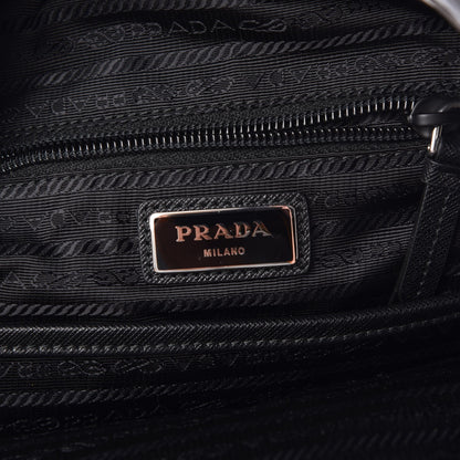 Prada Metallic Tessuto Nylon Saffiano Sling Backpack Silver 6 of 8