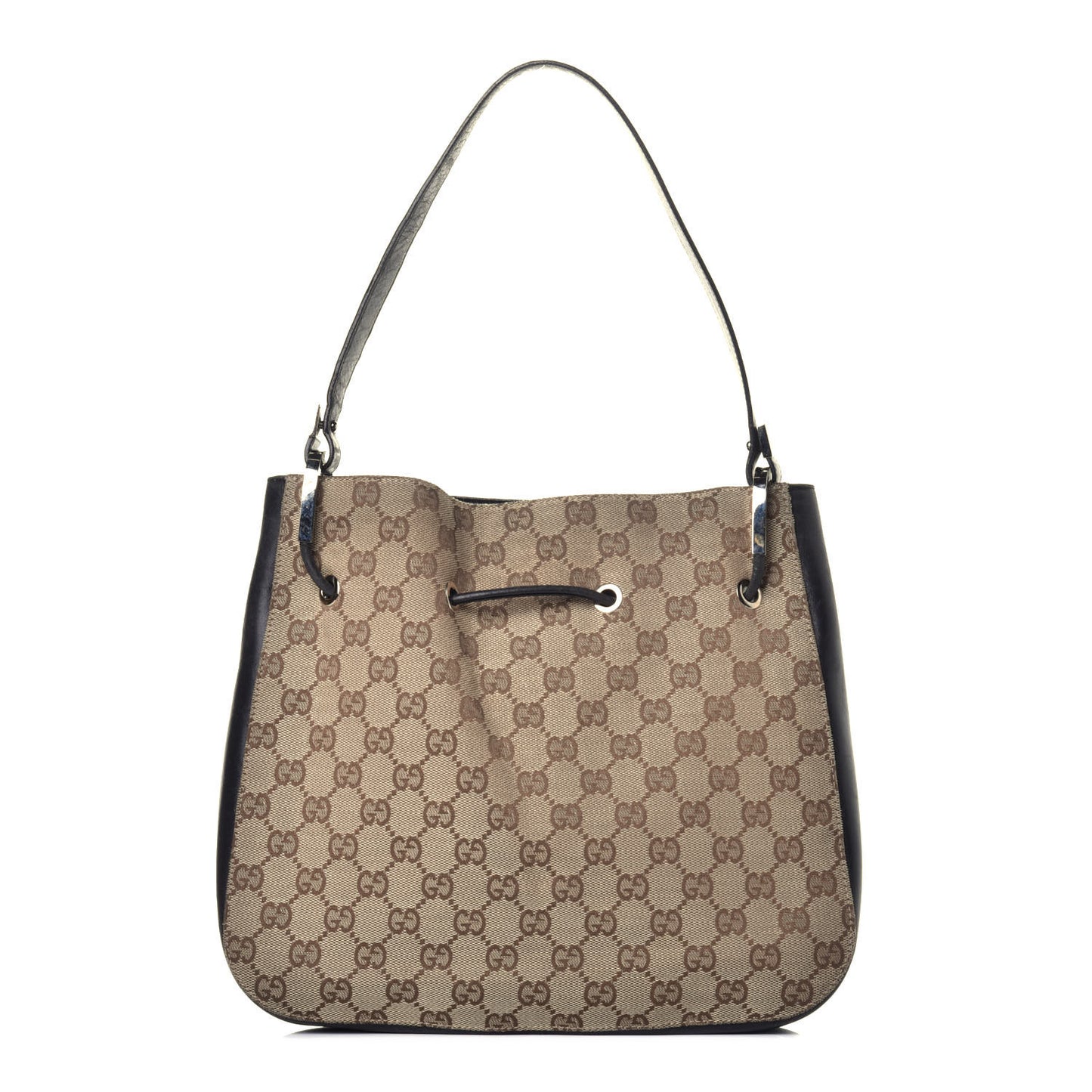Monogram Small Drawstring Shoulder Bag Black