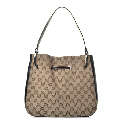 Gucci Monogram Small Drawstring Shoulder Bag Black 1 of 9