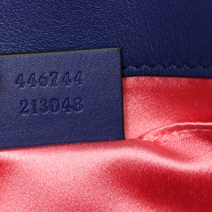 Gucci Velvet Matelasse Mini GG Marmont Shoulder Bag Cobalt Blue 7 of 10