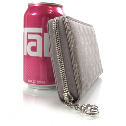 Gucci Imprime Monogram Zip Around Wallet Metallic Mauve 3 of 9