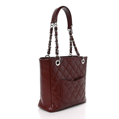 Chanel Caviar Quilted Petit Shopping Tote PST Burgundy 3 of 11