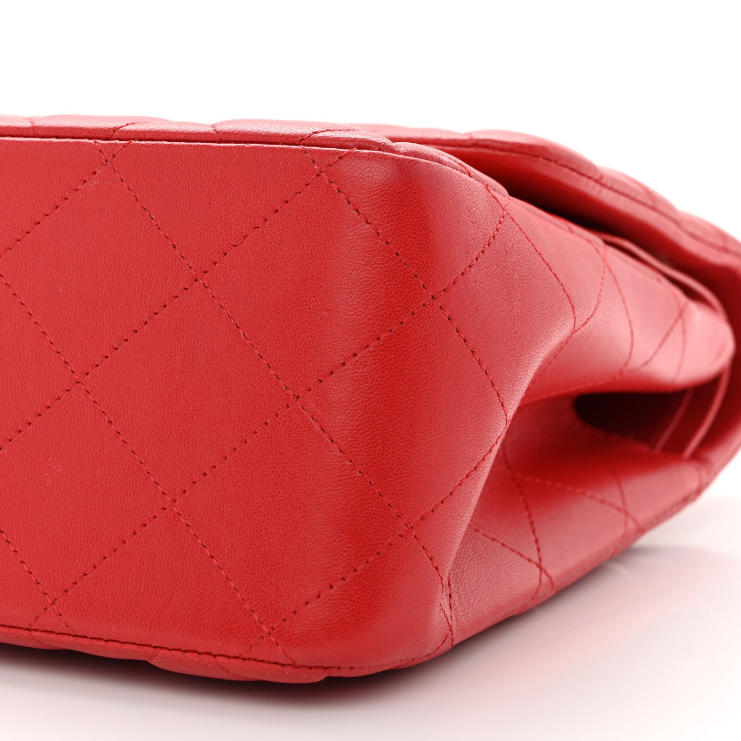 Chanel Lambskin Quilted Jumbo Double Flap Red 10 of 10