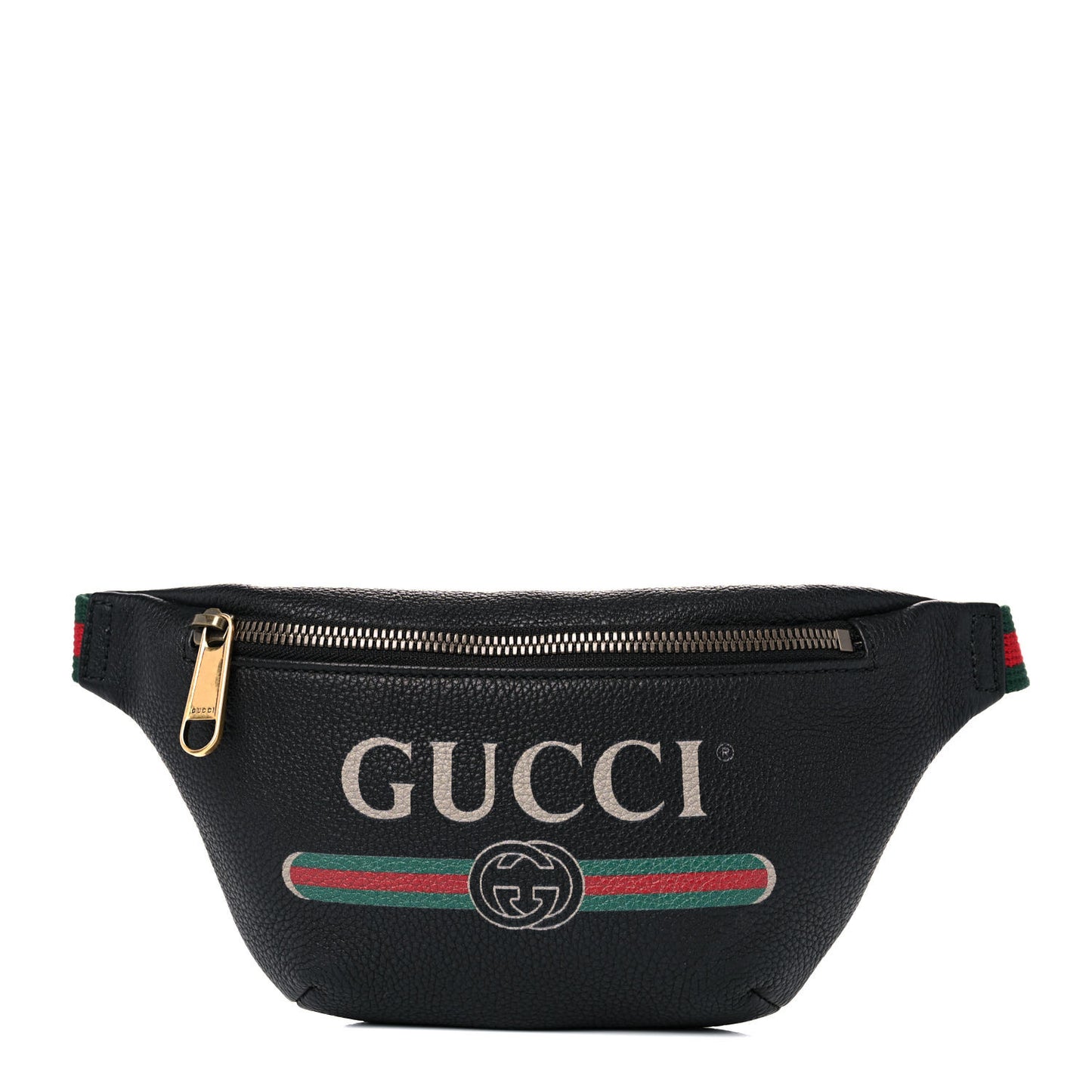 Grained Calfskin Small Logo Belt Bag Black