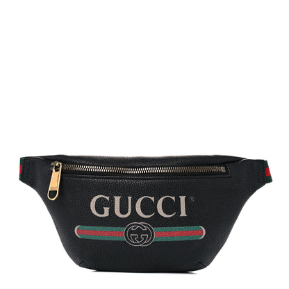 Gucci Grained Calfskin Small Logo Belt Bag Black 1 of 11