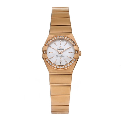 Omega 18K Red Gold Diamond Bezel Mother of Pearl 27mm Constellation Quartz Watch 123.55.24.60.55.004 1 of 4