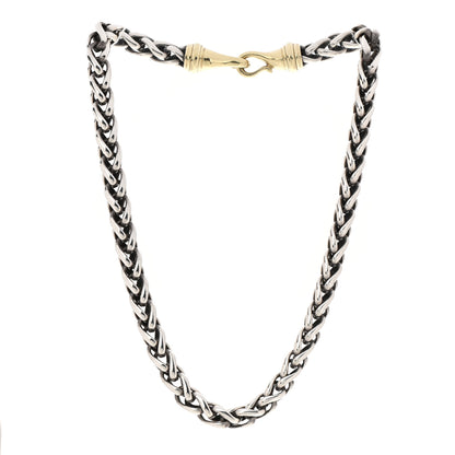 David Yurman Sterling Silver 14K Yellow Gold 8mm Wheat Chain Necklace 3 of 4