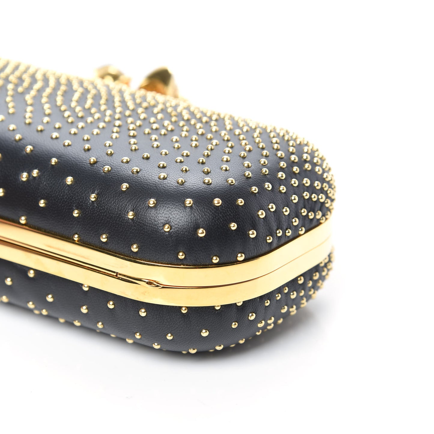 Studded Knucklebox Clutch Black