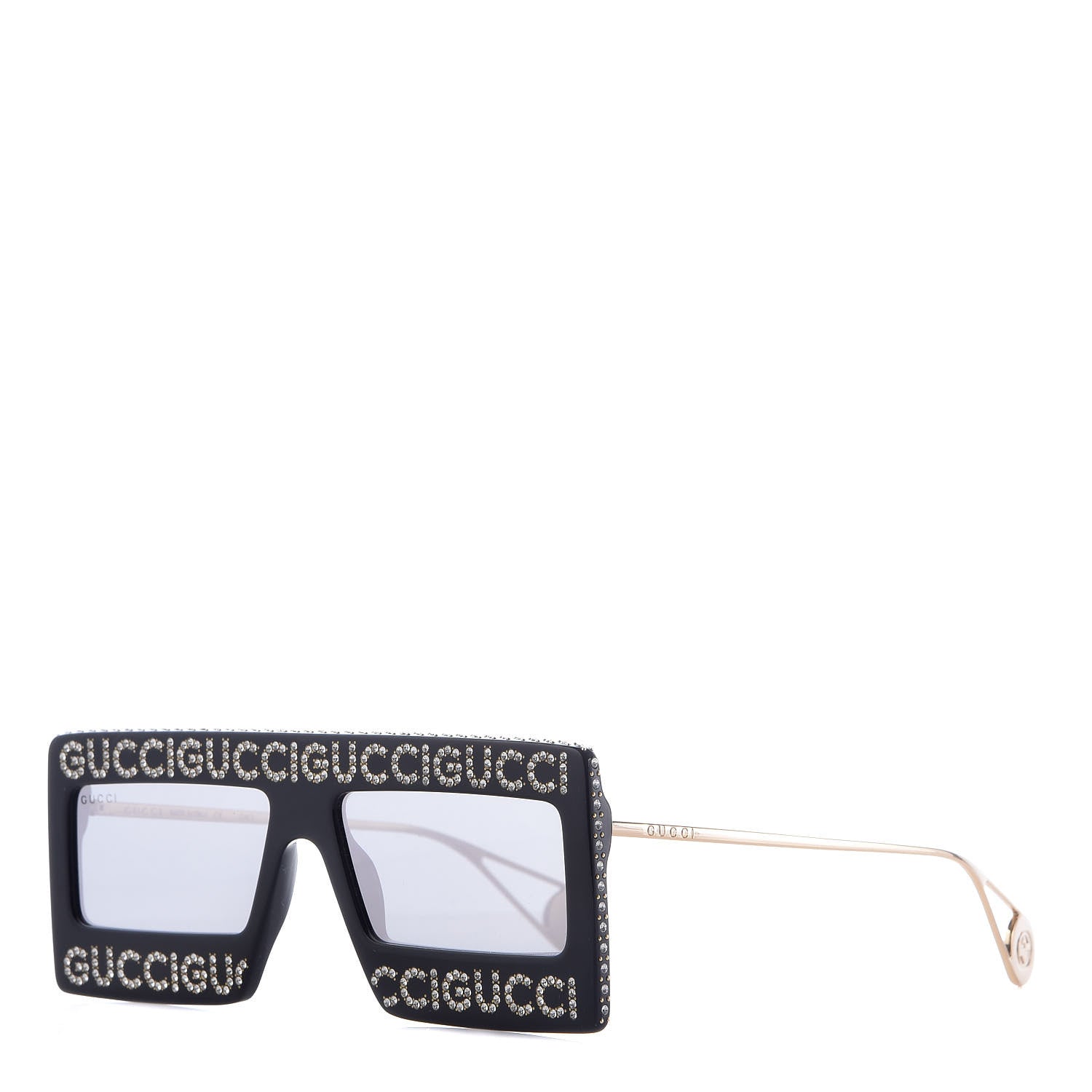 Gucci Acetate Crystal Mask-Frame Sunglasses GG0431S Black 1 of 8