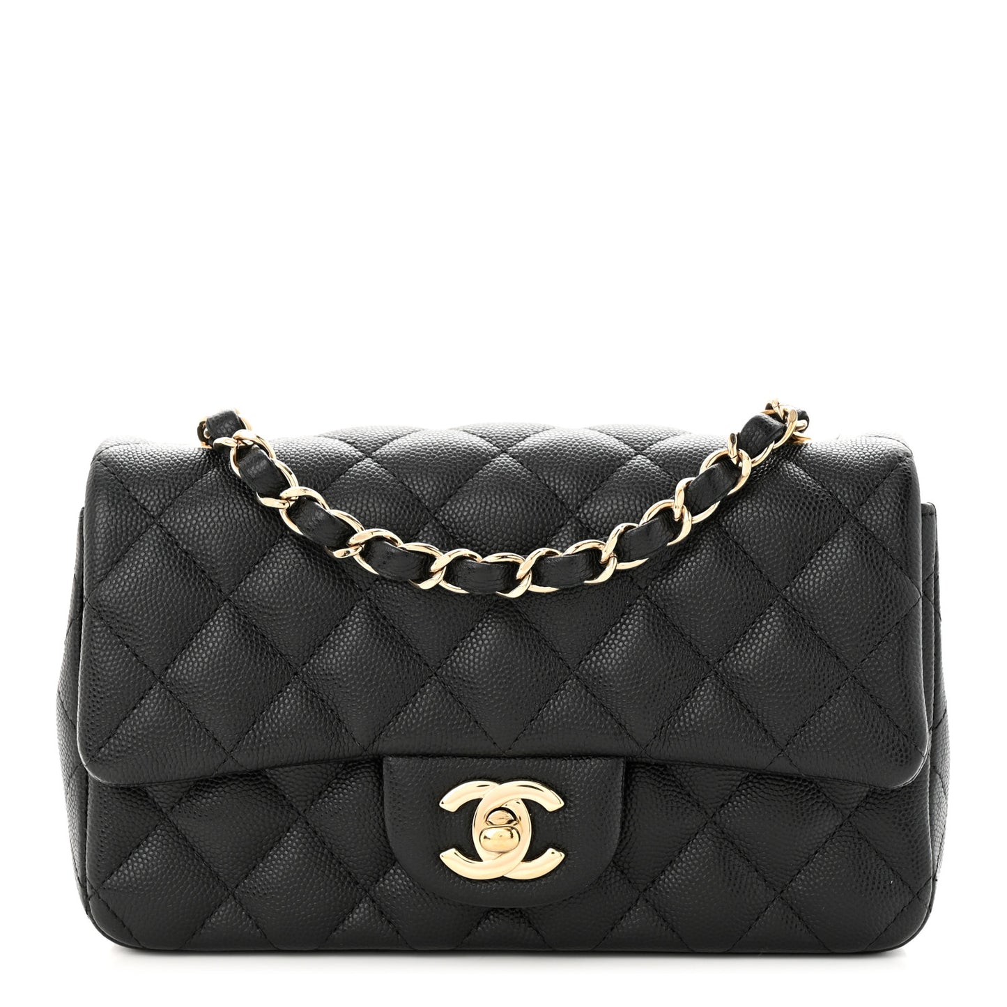 Caviar Quilted Mini Rectangular Flap Black