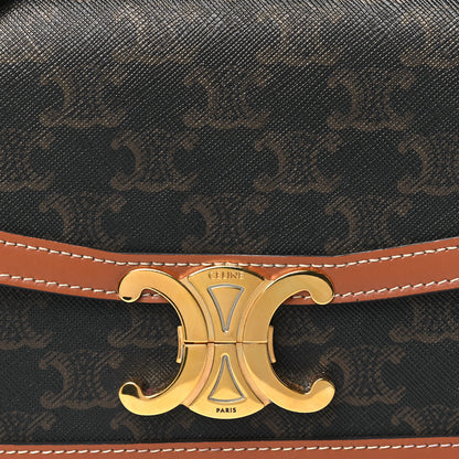 Celine Calfskin Triomphe Canvas Teen Triomphe Bag Tan 8 of 10