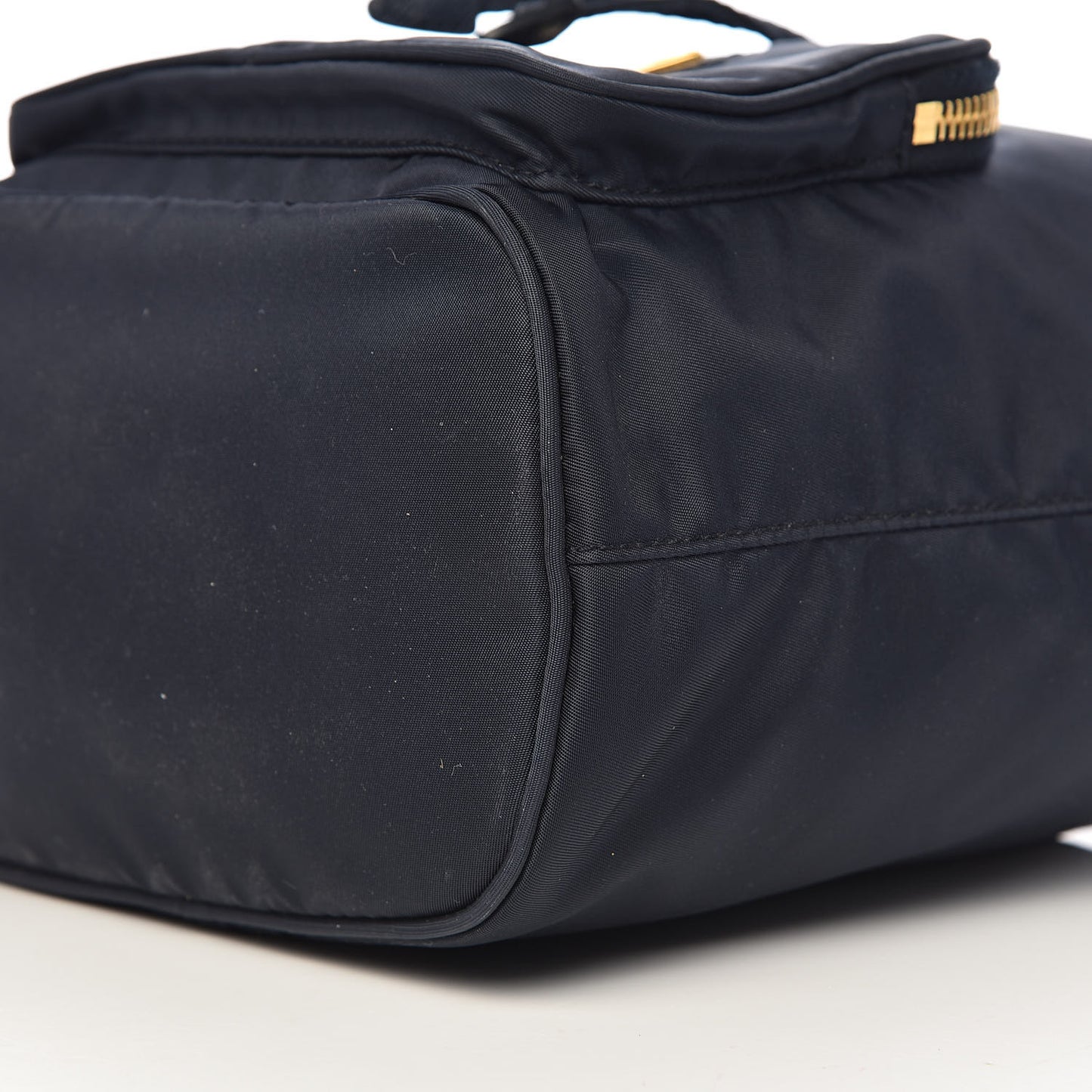Saffiano Tessuto Nylon Mini Bucket Crossbody Bag Blue