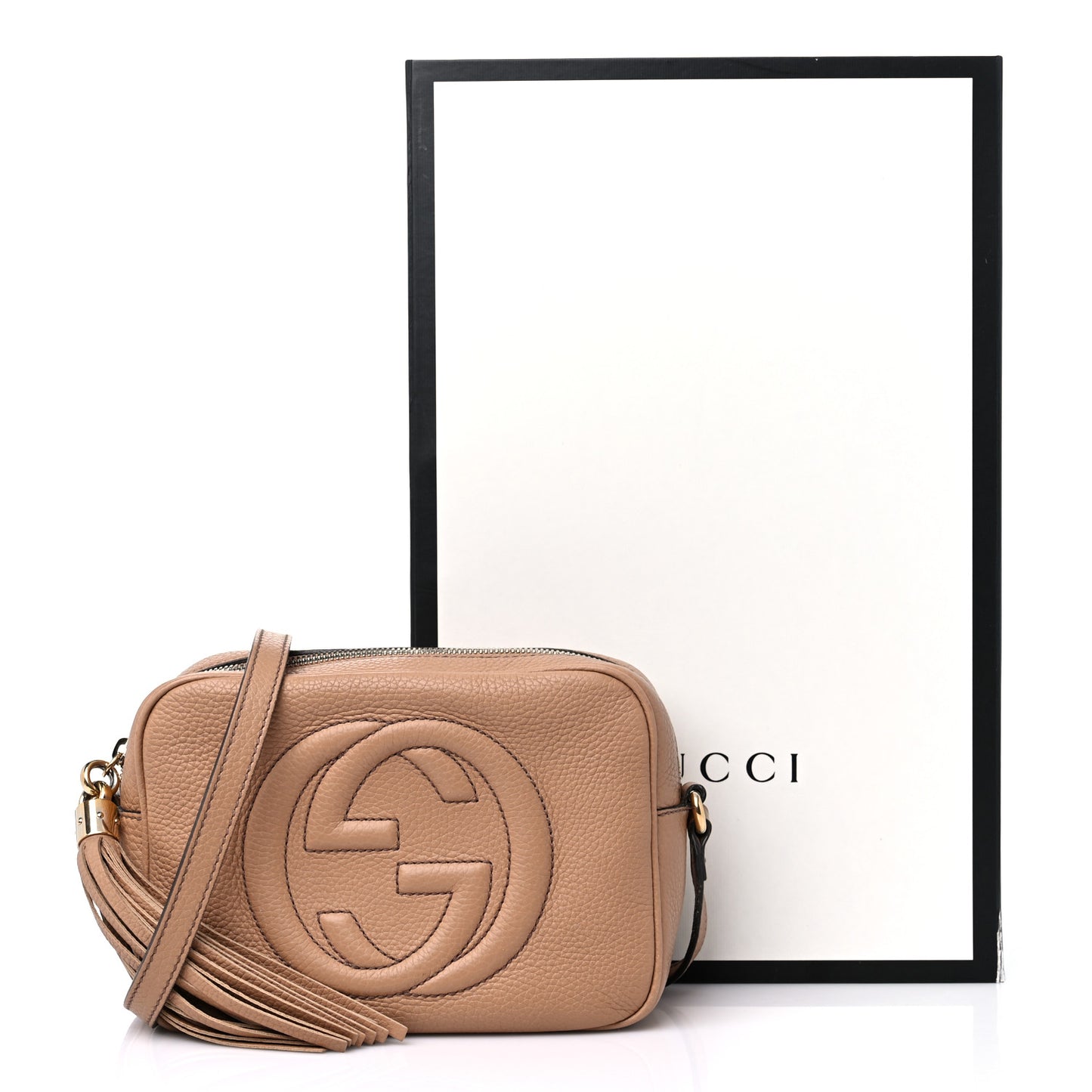 Pebbled Calfskin Small Soho Disco Bag Camelia