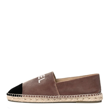 Chanel Velvet Logo Espadrilles 41 Beige Black 1 of 8