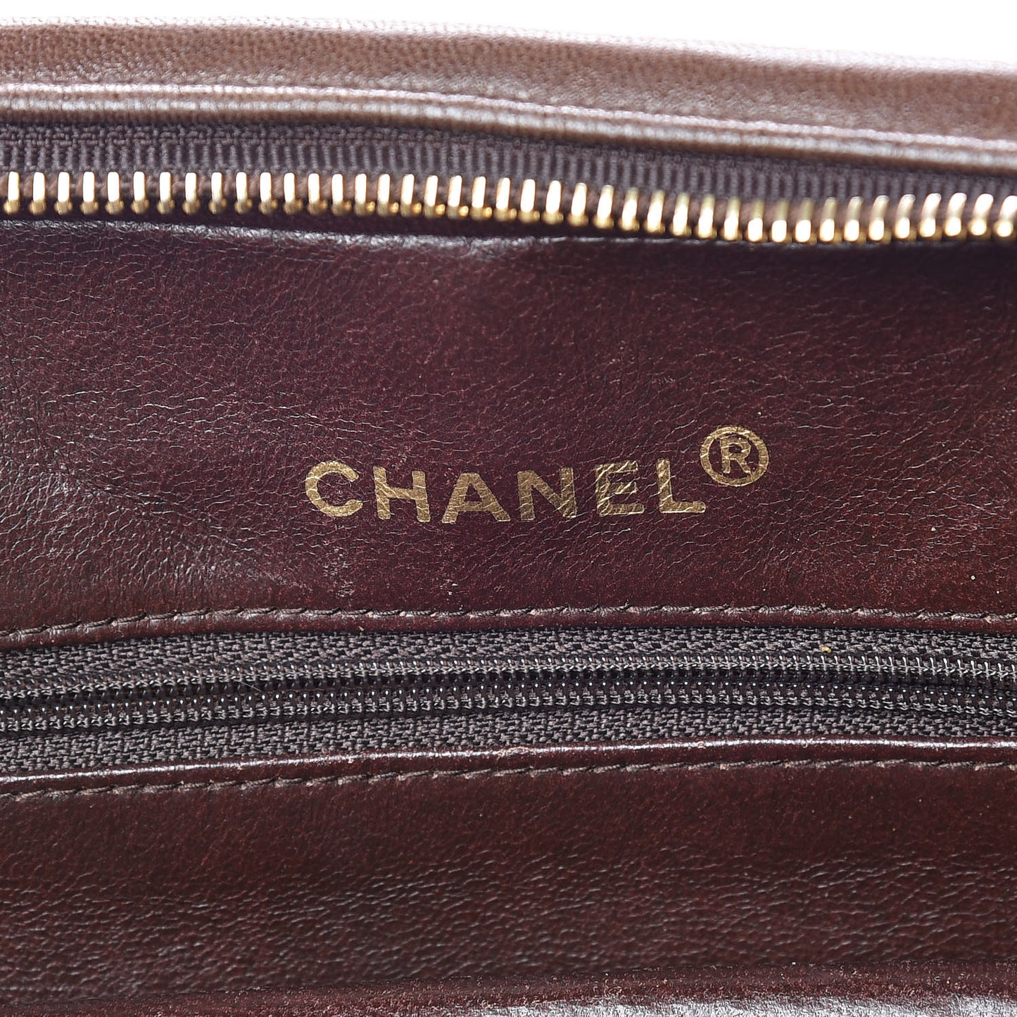 Lambskin Chevron Quilted Shoulder Bag Brown