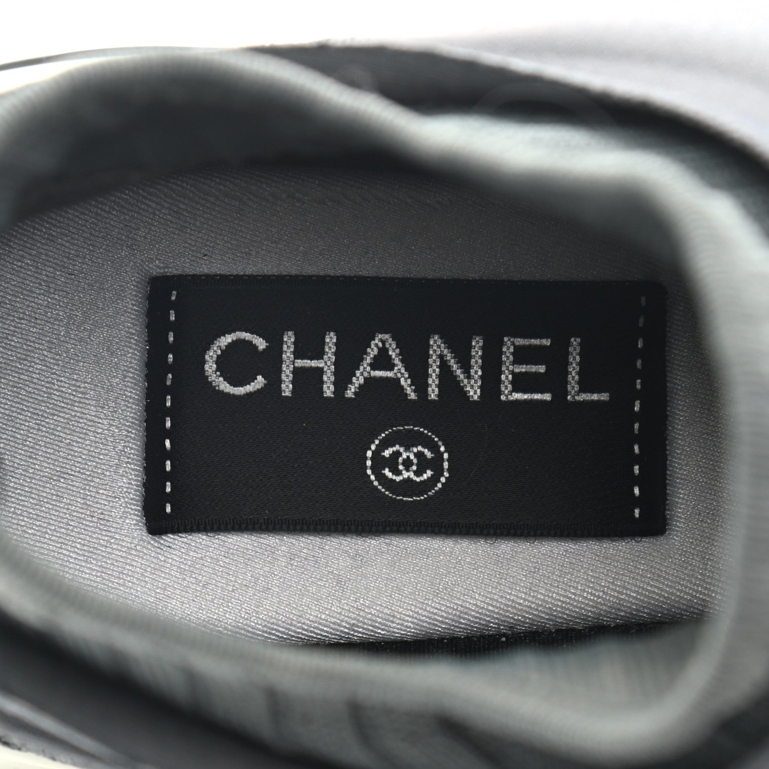 Chanel Stretch Fabric CC Sneakers 37 Grey 7 of 8