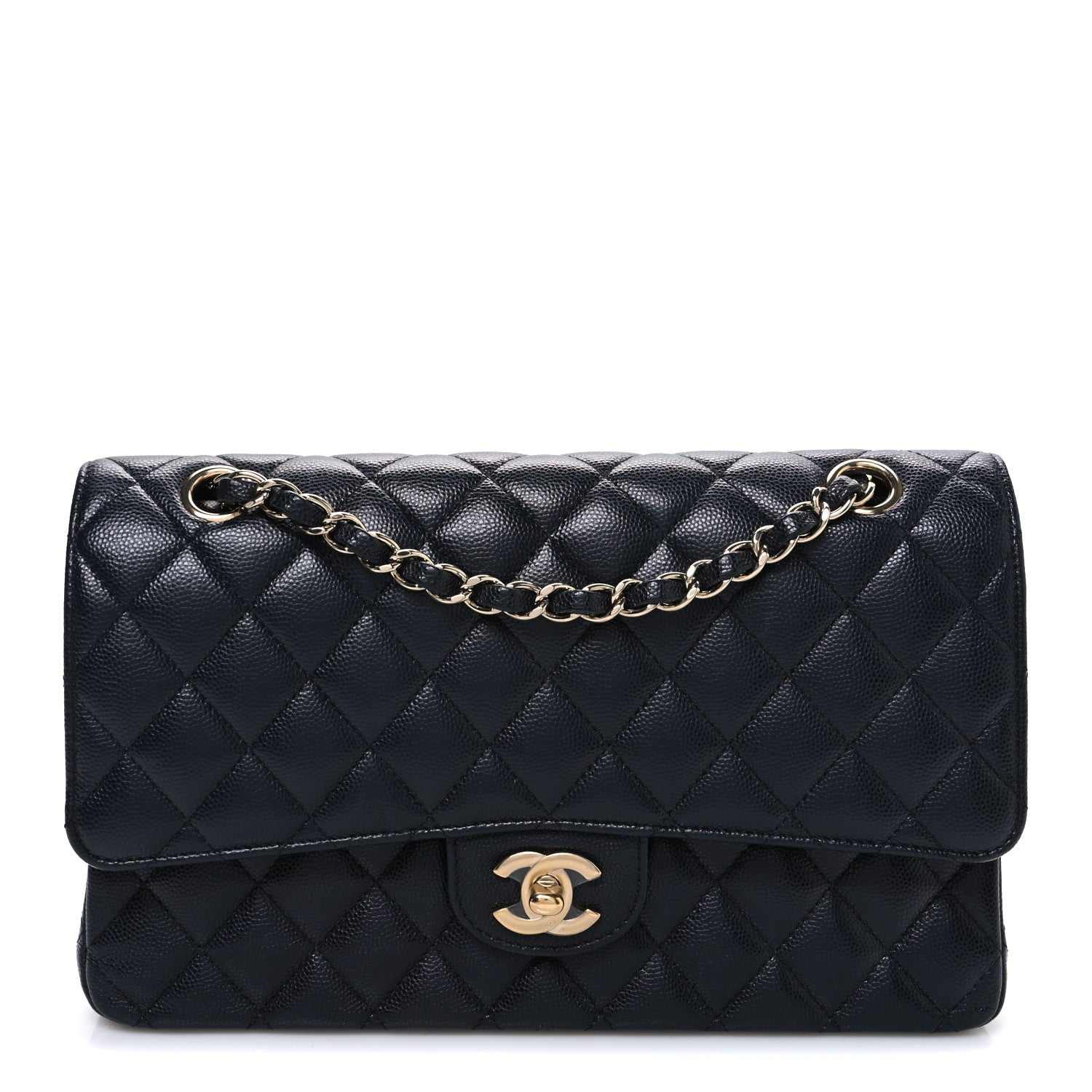 Chanel Caviar Quilted Medium Double Flap Navy 1 of 9