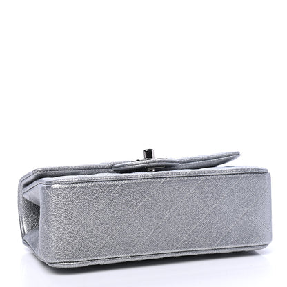 Chanel Metallic Caviar Quilted Mini Top Handle Rectangular Flap Silver 3 of 6