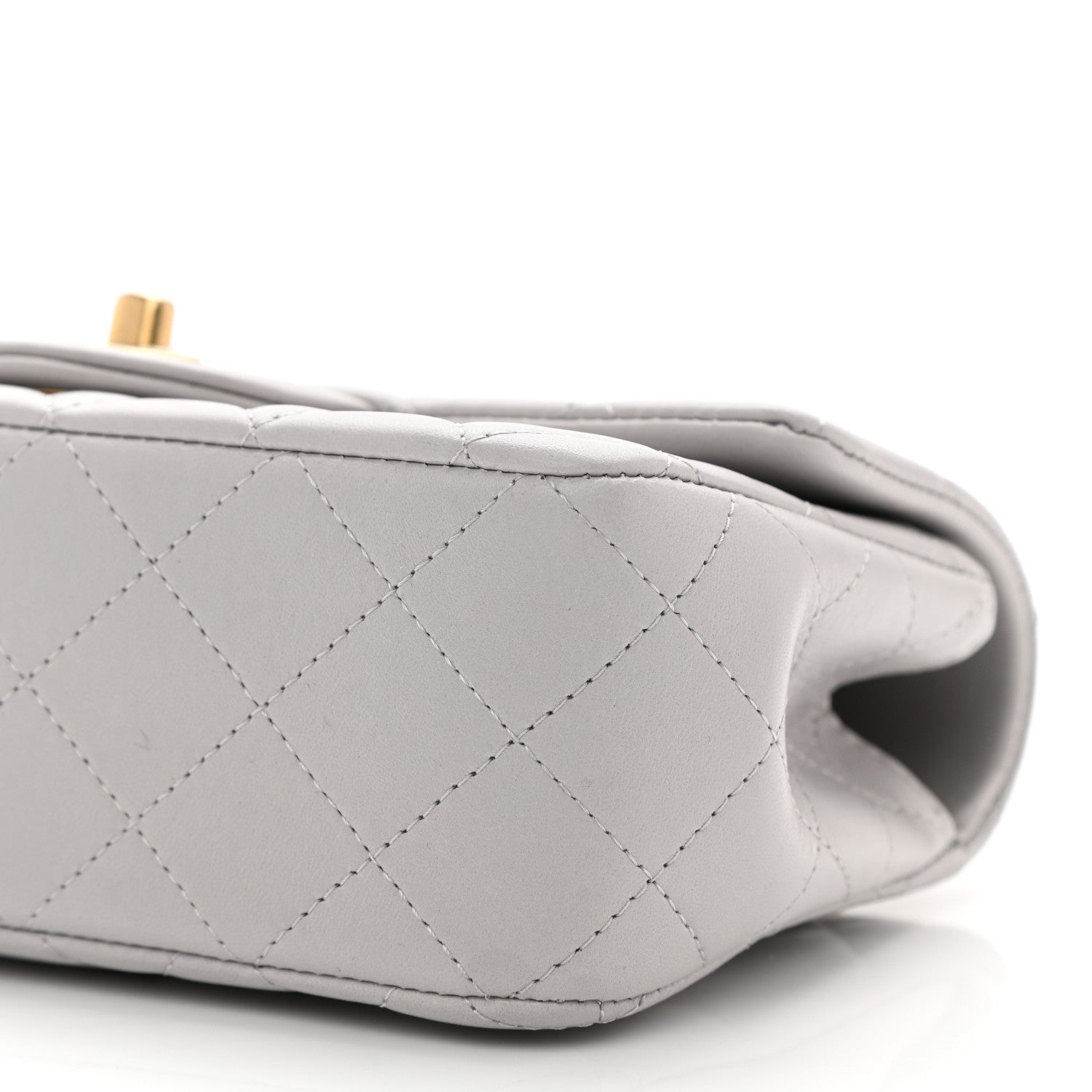 Chanel Lambskin Quilted Mini Top Handle Rectangular Flap Grey 10 of 12