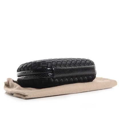 Bottega Veneta Satin Intreccio Impero Ayers Knot Clutch Black 4 of 7