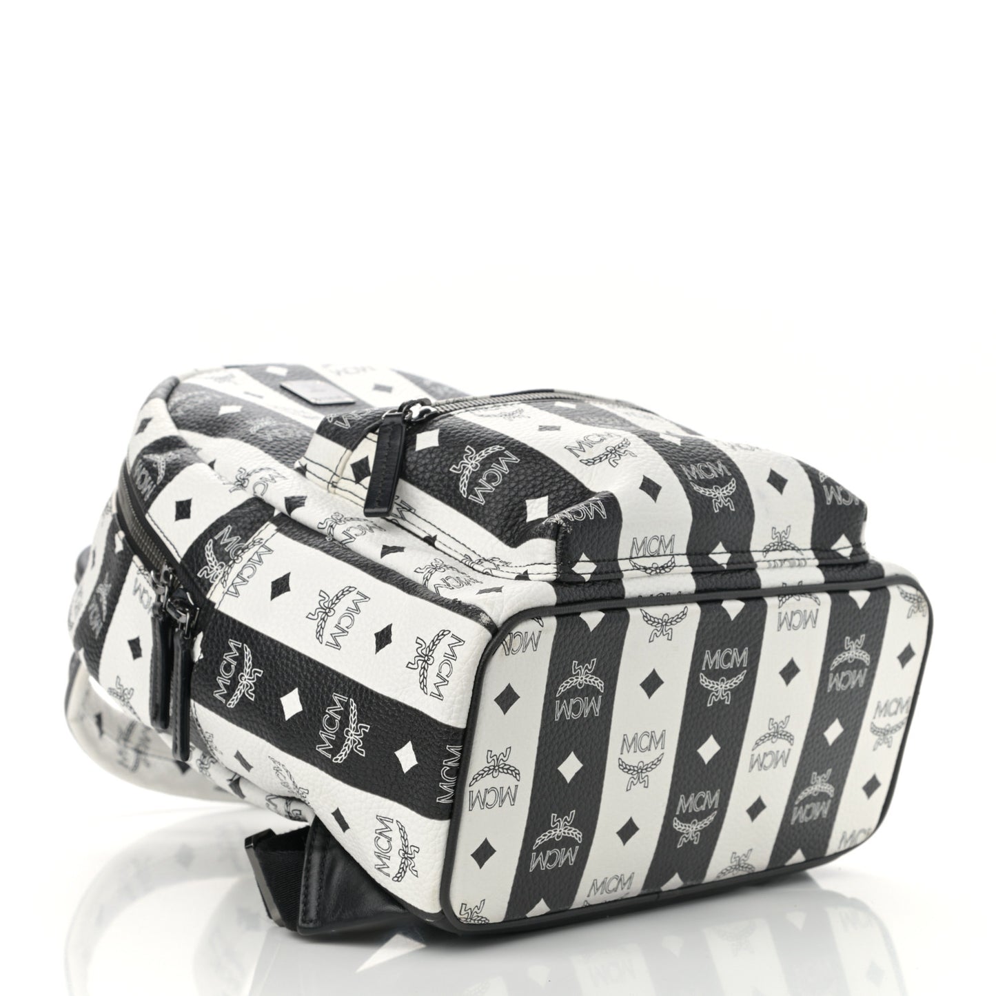 Striped Visetos Small Stark Backpack Black White