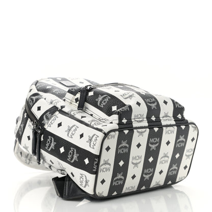 MCM Striped Visetos Small Stark Backpack Black White 3 of 11