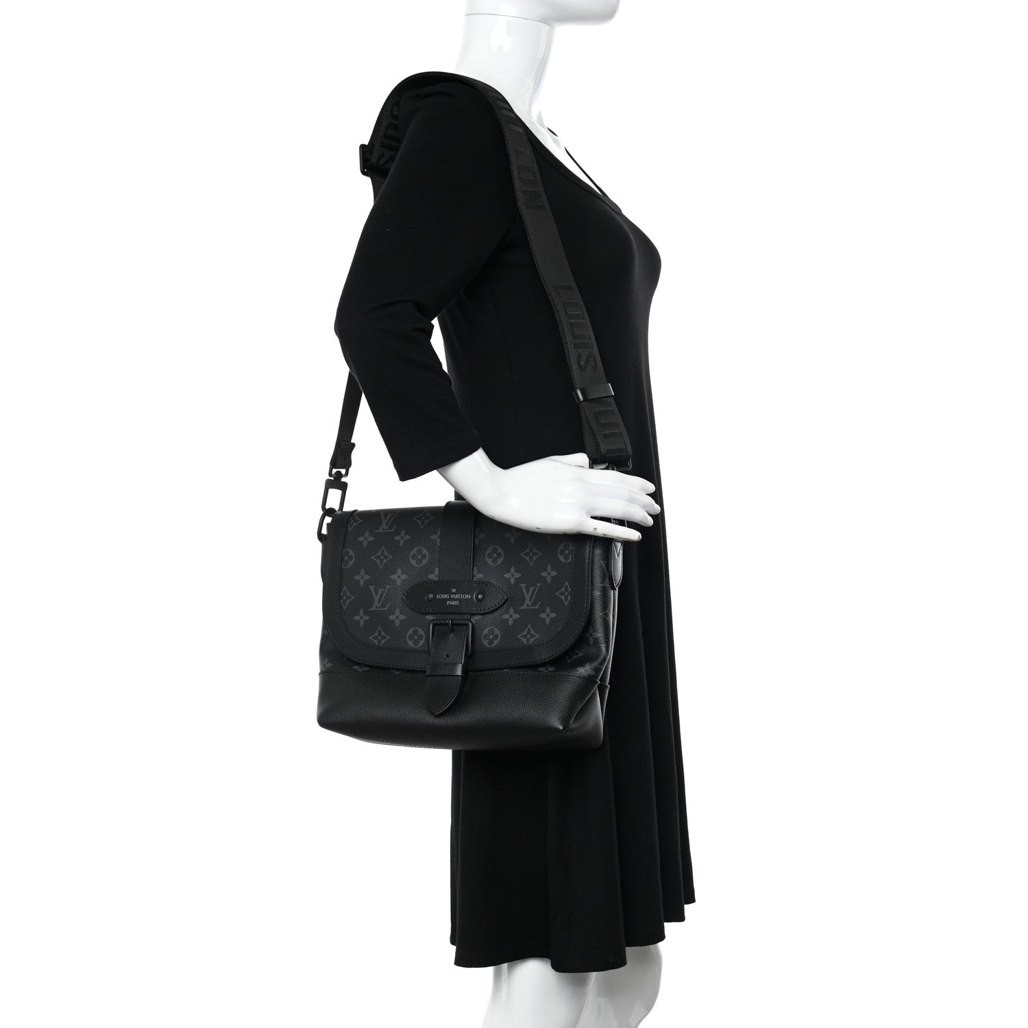 Louis Vuitton Monogram Eclipse Saumur Messenger NV Black 2 of 9