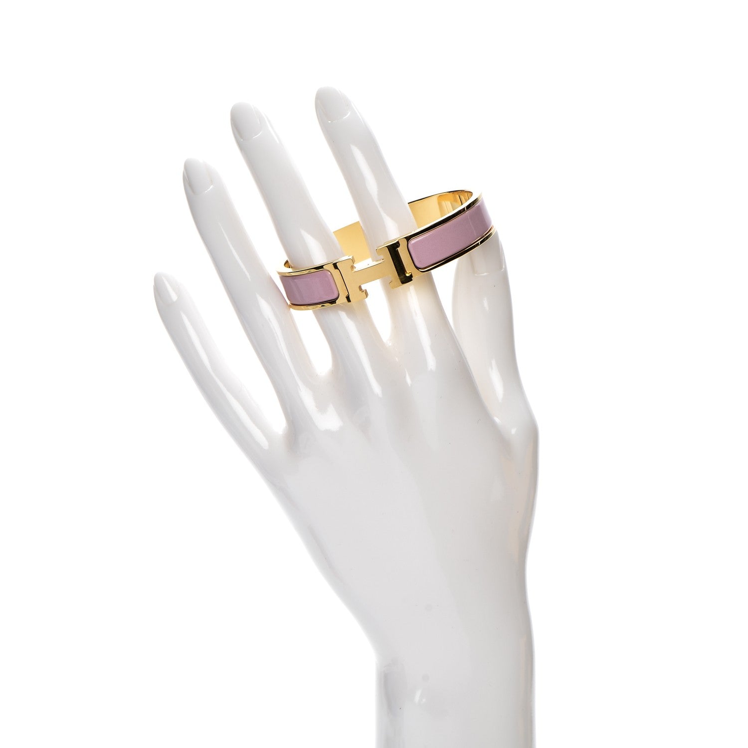 Hermes Enamel Narrow Clic Clac H Bracelet PM Rose Nacarat 2 of 6
