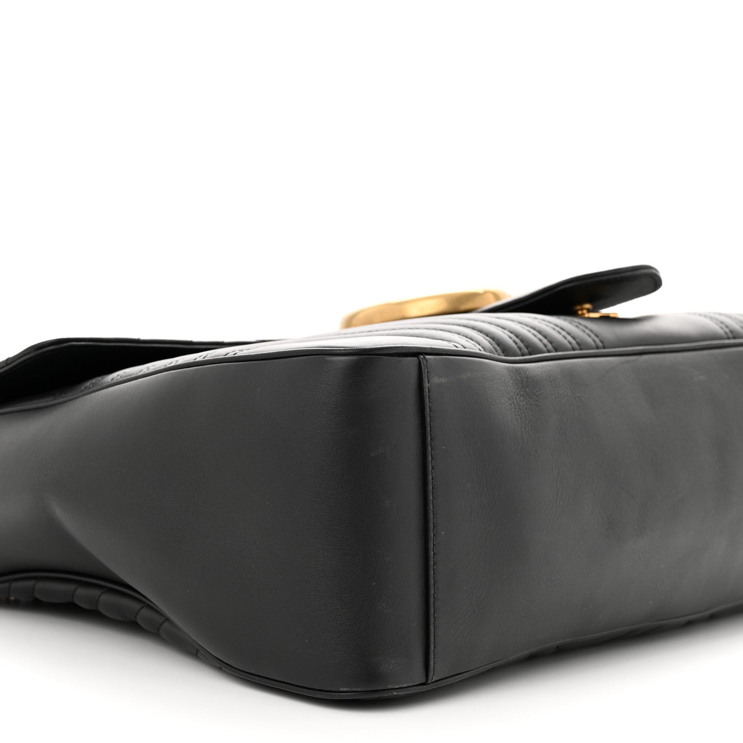 Calfskin Matelasse Maxi GG Marmont Top Handle Shoulder Bag Black